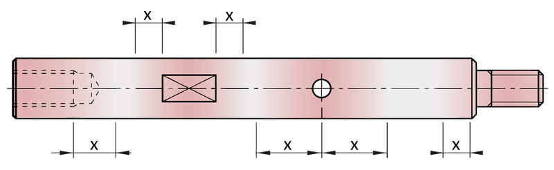 Example of areas with lower hardness