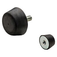 Machine feet for elastic mounting and leveling of machinery.