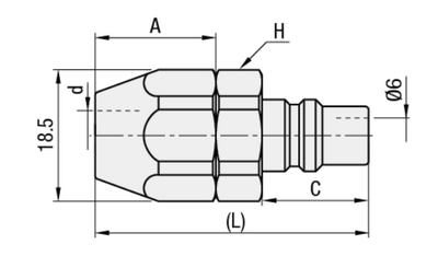 Lightweight pneumatic coupling for PU hoses