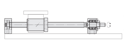 Ball screw drive (reciprocating motion by rotating the threaded spindle)