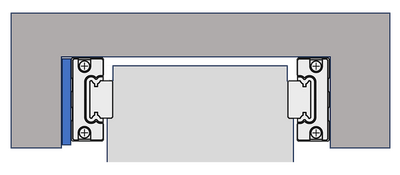 Example of a concealed lateral mounting.