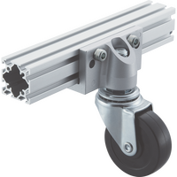 CPHAL equipment caster holder on aluminum profile