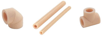 Coating for steel pipes made of heat-resistant polyethylene foam