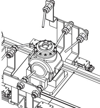 Application example with point spray nozzles for cleaning a workpiece