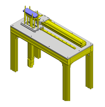 Example - transport device with linear guides and RSH3 linear actuator.