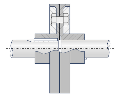 Example of a flange shaft coupling