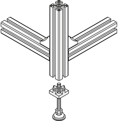 Assembly example for base plate including foot