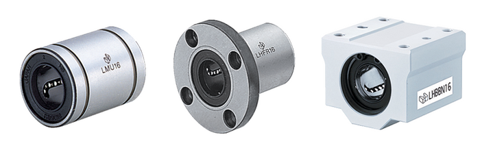 Example of various MISUMI linear ball bearing designs