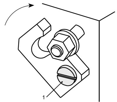 Screw with shoulder (1) with straight slot, for executing rotary movements of connecting parts