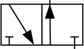 3/2-way valve, in default position open